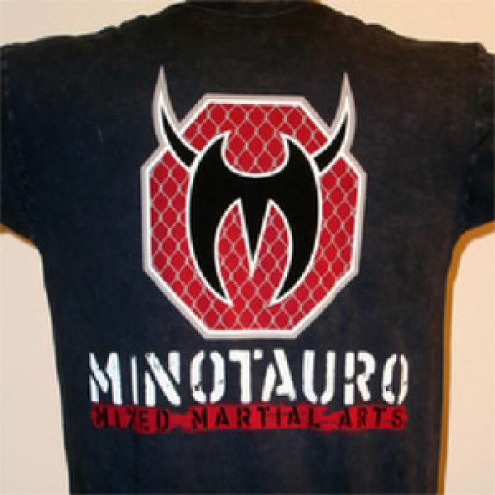 総合格闘技MMAブランド／その他　Tシャツ　　MINOTAURO CLOTHING／ミノタウロ・クローシング　オクタゴンMMA ブラック・ウォッシュ
