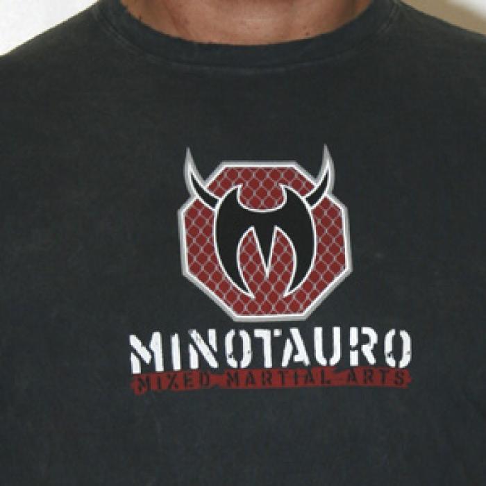 総合格闘技MMAブランド／その他　Tシャツ　　MINOTAURO CLOTHING／ミノタウロ・クローシング　オクタゴンMMA ブラック・ウォッシュ