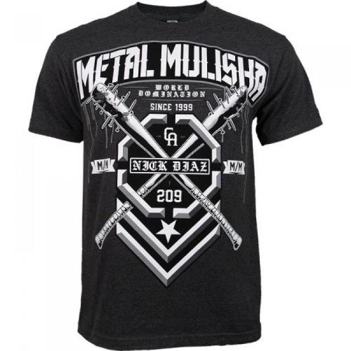 METAL MULISHA／メタルマリーシャ　Tシャツ　　ニック・ディアスUFC158着用予定モデル（チャコールグレー）