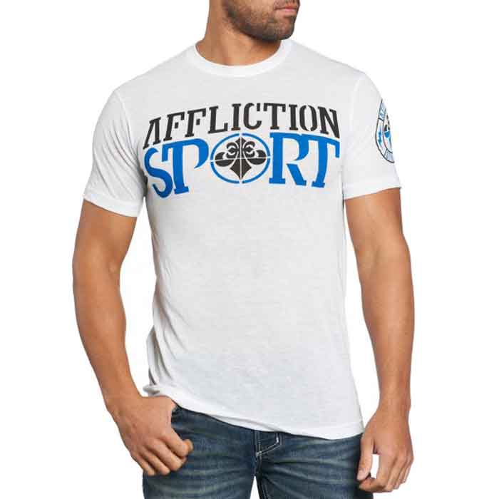 Affliction／アフリクション　Tシャツ　　スポーツ（ホワイト・マシーン・ウォッシュ）