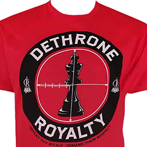 DETHRONE ROYALTY／デスローン・ロイヤルティ　Tシャツ　　チェックメイト（赤）