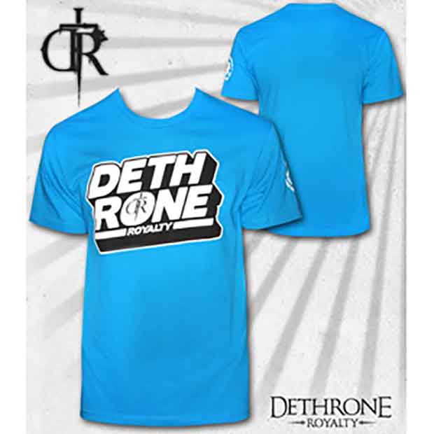 DETHRONE ROYALTY／デスローン・ロイヤルティ　Tシャツ　　ブロック（ライトブルー）