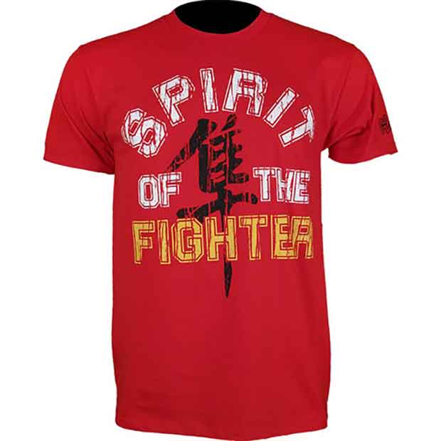Hayabusa Fightwear／ハヤブサ・ファイトウェア　Tシャツ　　SPIRIT OF THE FIGHTER／スピリット オブ ザ ファイター（赤）
