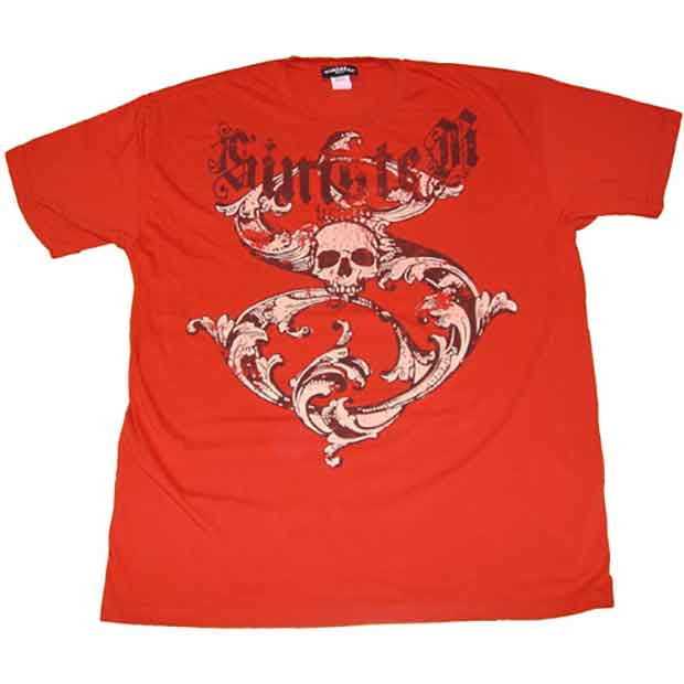 Sinister Brand／シニスターブランド　Tシャツ　　S Floral Skull Slim Fit