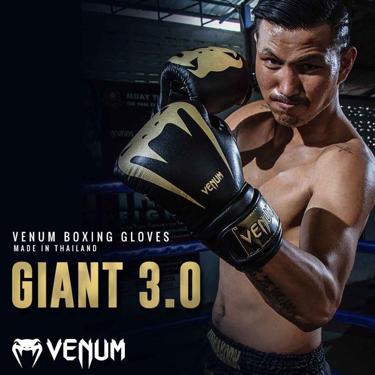 VENUM ボクシンググローブ GIANT 3.0 BOXING GLOVES／ジャイアント 3.0（黒／ゴールド）
