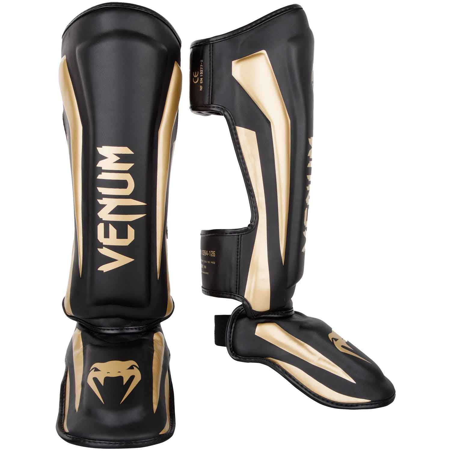 VENUM／ヴェナム ELITE STANDUP SHINGUARDS／エリート スタンドアップ シンガード（黒／ゴールド）