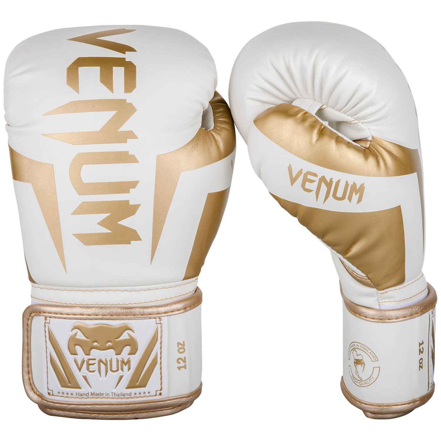 VENUM／ヴェナム ELITE BOXING GLOVES／エリート ボクシンググローブ（白／ゴールド）