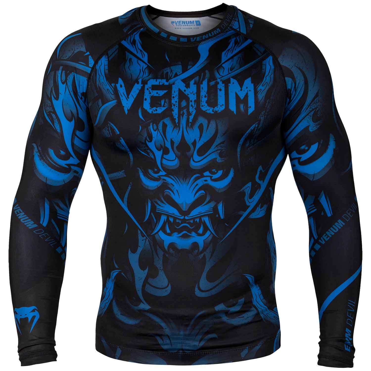 VENUM/ヴェナム DEVIL RASHGUARD LONG SLEEVES／デビル ラッシュガード ロング（黒／ブルー）