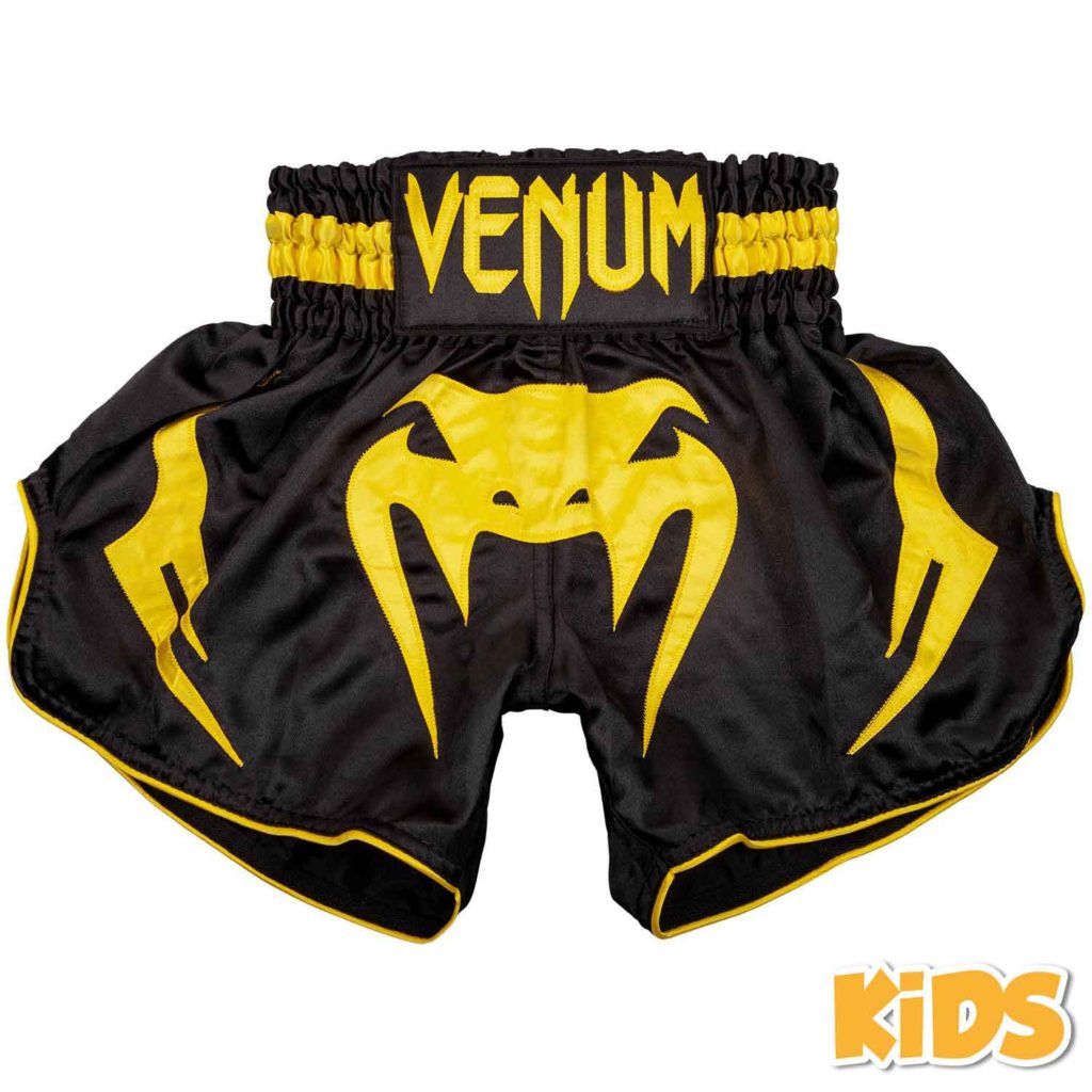 VENUM/ヴェナム BANGKOK INFERNO KIDS MUAY THAI SHORTS/バンコク・インフェルノ キッズ ムエタイショーツ(黒/イエロー)