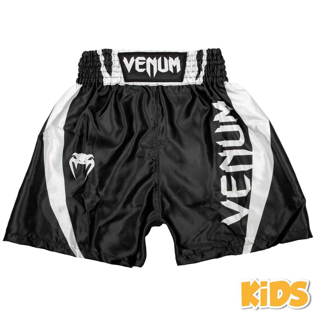 VENUM/ヴェナム ELITE KIDS BOXING SHORTS／エリート キッズ ボクシングショーツ（黒／白）