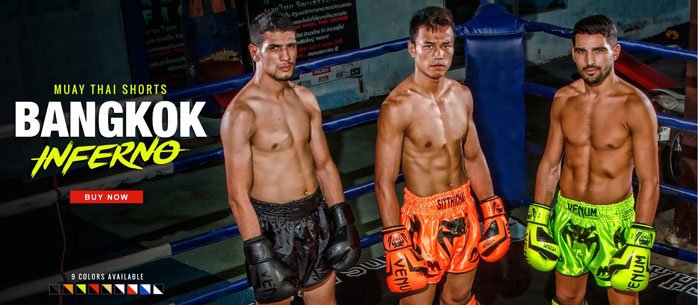 VENUM/ヴェナム BANGKOK INFERNO MUAY THAI SHORTS／バンコク・インフェルノ ムエタイショーツ各種 バナー