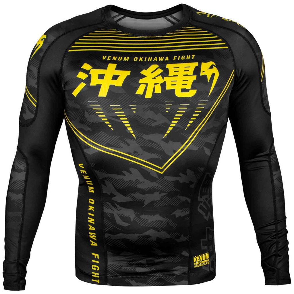 VENUM/ヴェナム OKINAWA 2.0 RASHGUARD LONG SLEEVES／沖縄 2.0 ラッシュガード ロング（黒／イエロー）