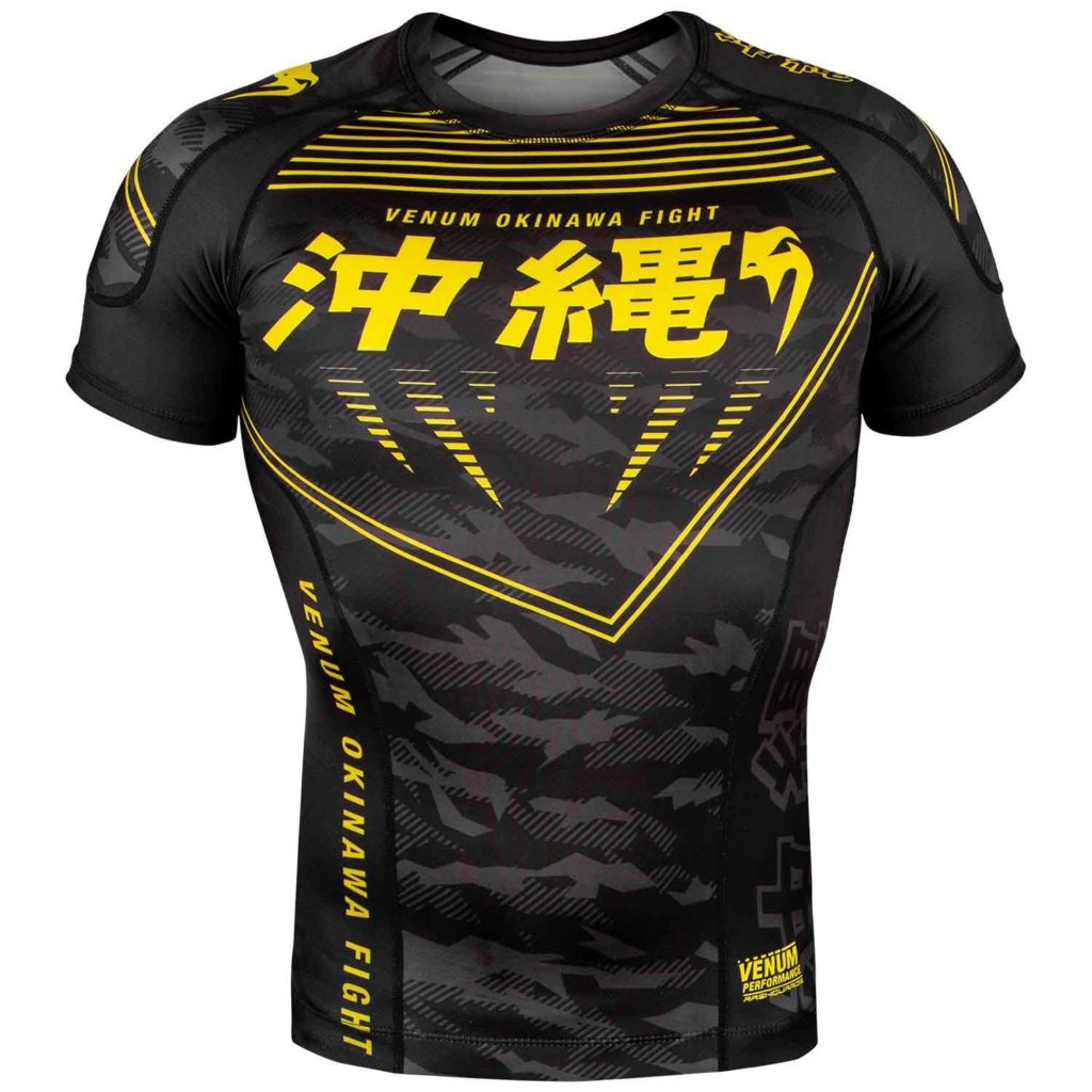 VENUM/ヴェナム OKINAWA 2.0 RASHGUARD SHORT SLEEVES/沖縄 2.0 ラッシュガード ショート(黒/イエロー)