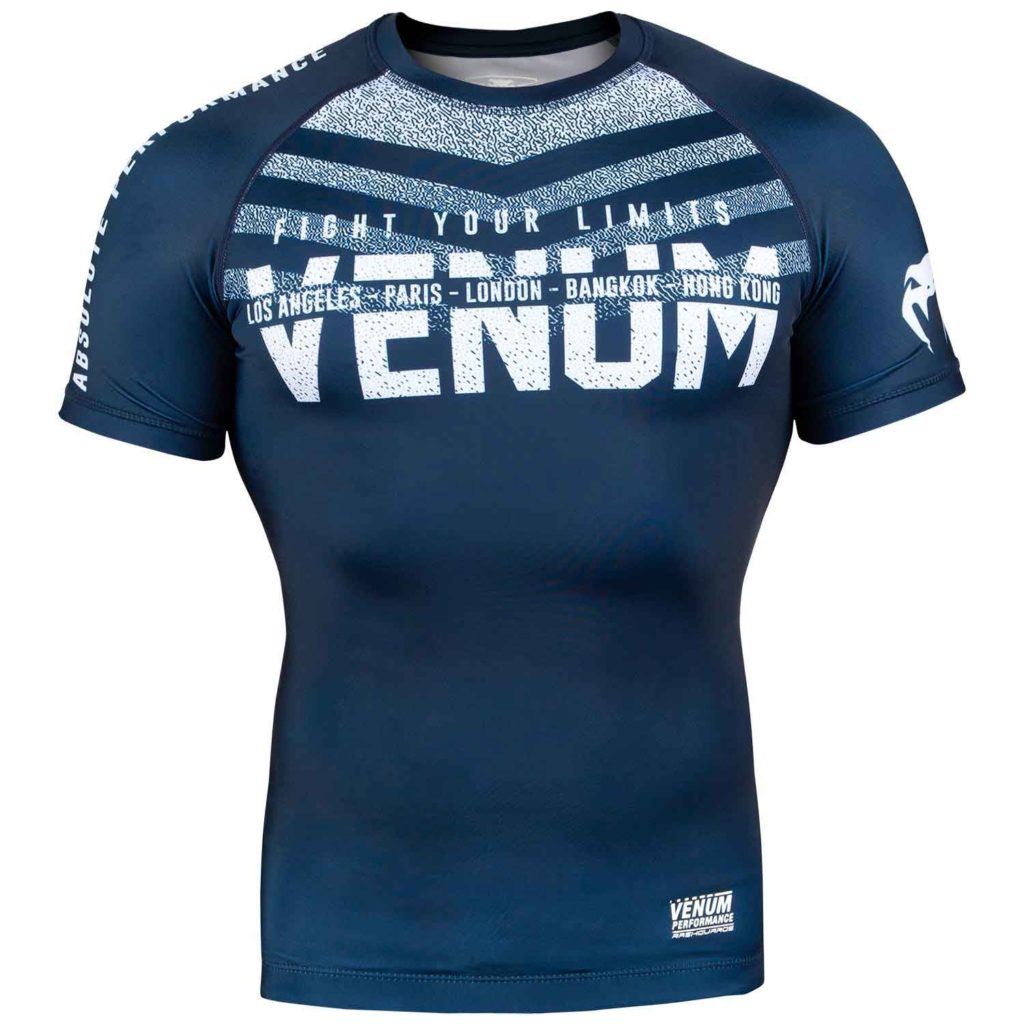 VENUM/ヴェナム SIGNATURE RASHGUARD SHORT SLEEVES／シグネイチャー ラッシュガード ショート（ネイビーブルー）