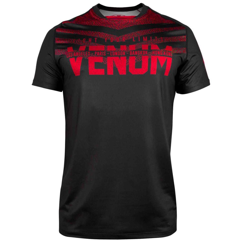 VENUM/ヴェナム SIGNATURE DRY TECH T-SHIRT／シグネイチャー ドライテックTシャツ（黒／レッド）