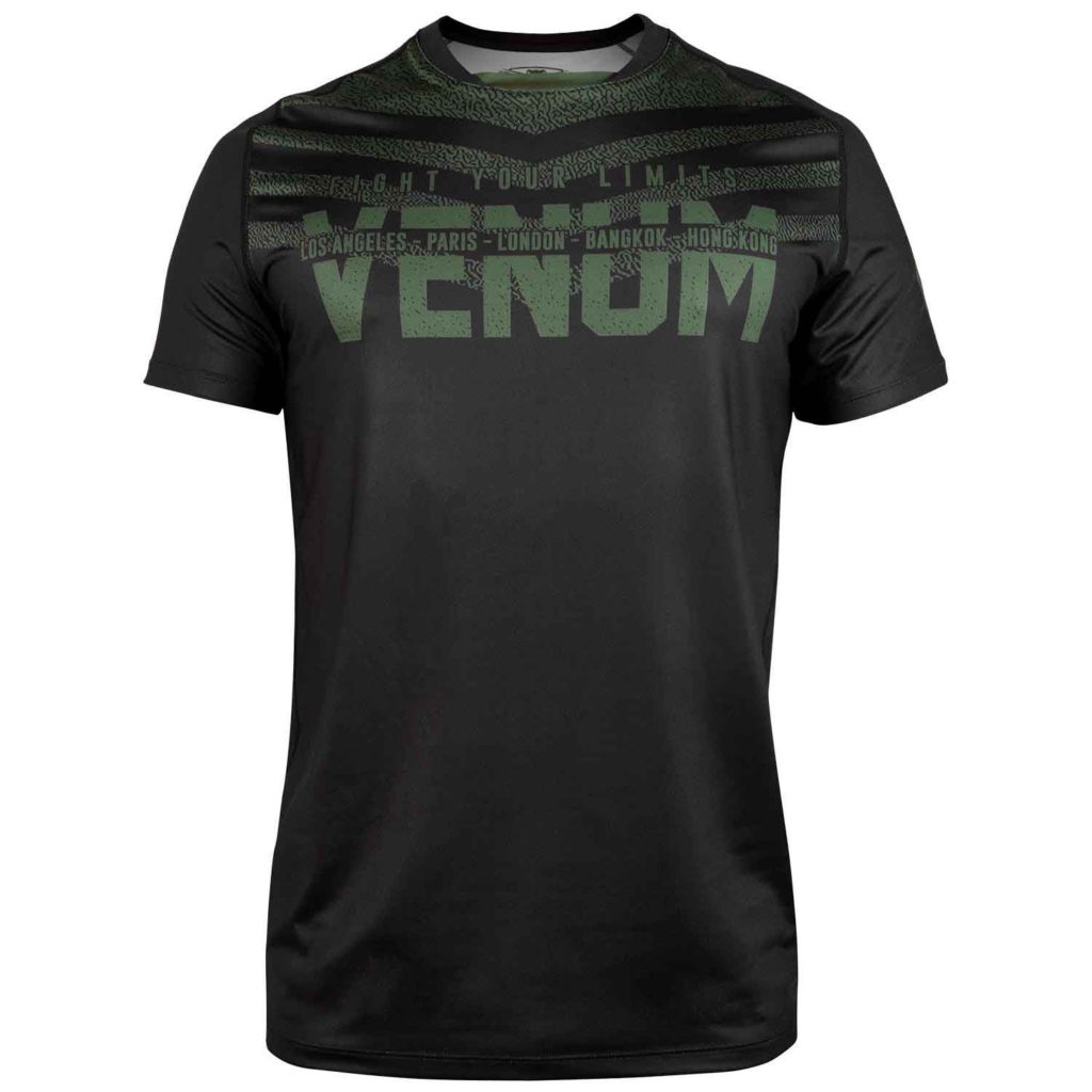 VENUM/ヴェナム SIGNATURE DRY TECH T-SHIRT／シグネイチャー ドライテックTシャツ（黒／カーキ）