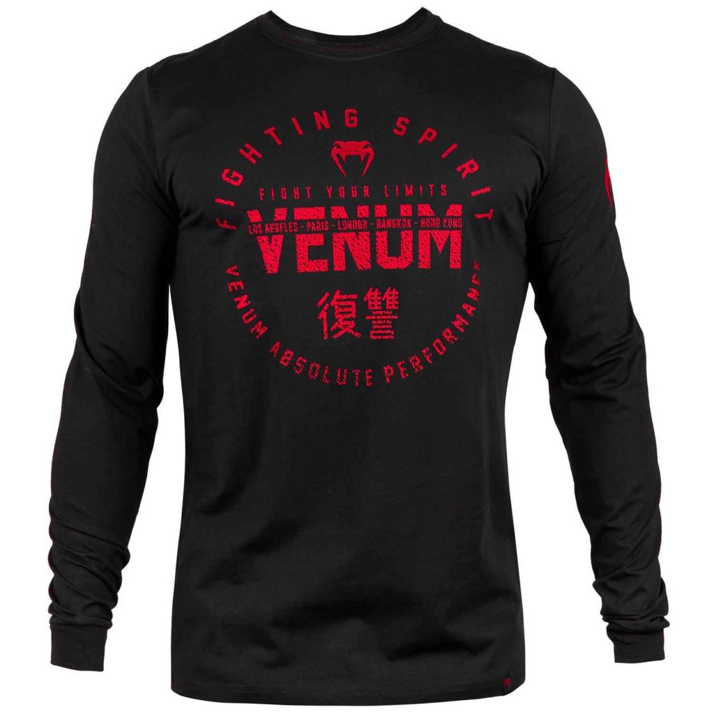 VENUM/ヴェナム SIGNATURE T-SHIRT LONG SLEEVES/シグネイチャー ロングスリーブ(黒/レッド)