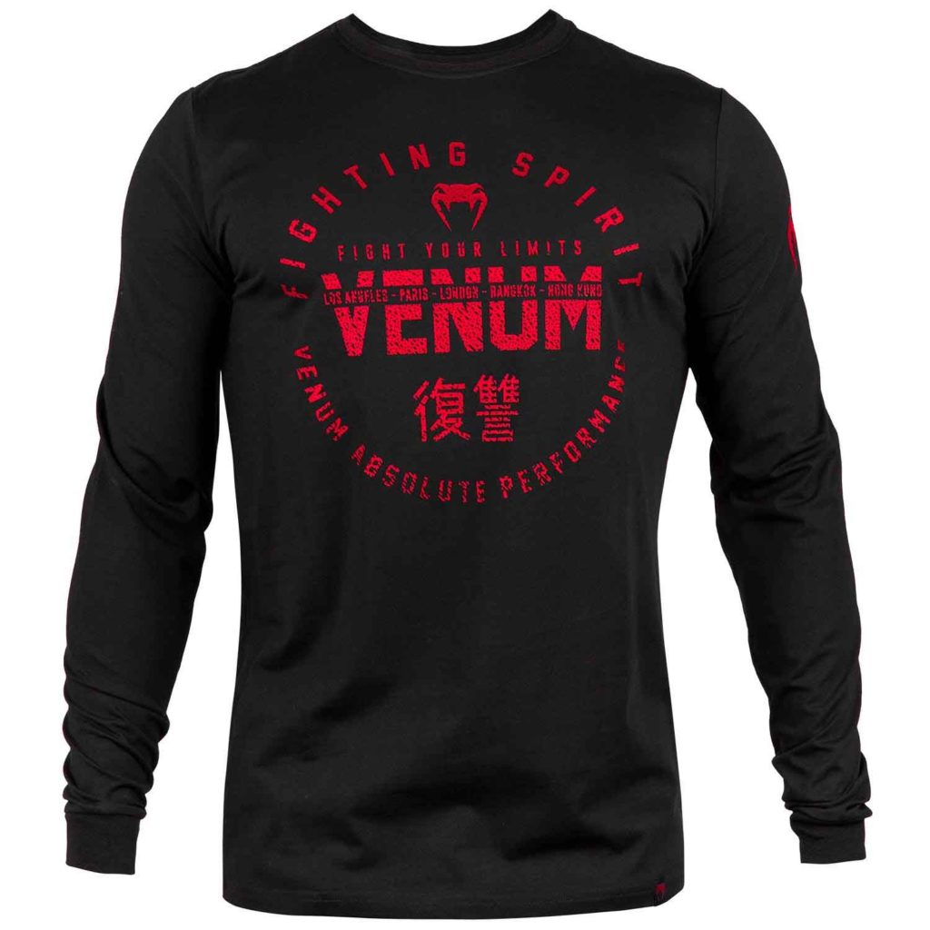 VENUM/ヴェナム SIGNATURE T-SHIRT LONG SLEEVES／シグネイチャー ロングスリーブ（黒／レッド）