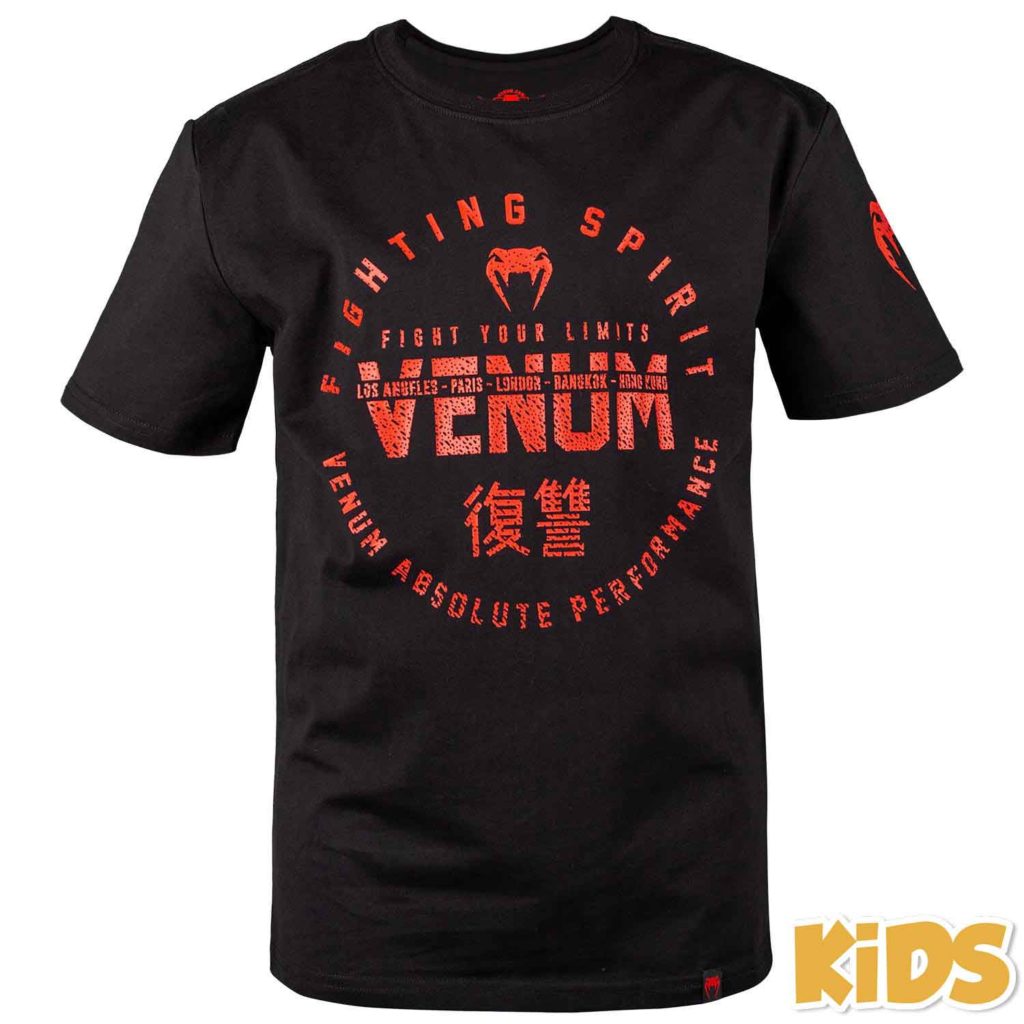 VENUM/ヴェナム SIGNATURE KIDS T-SHIRT／シグネイチャー キッズTシャツ（黒／レッド）