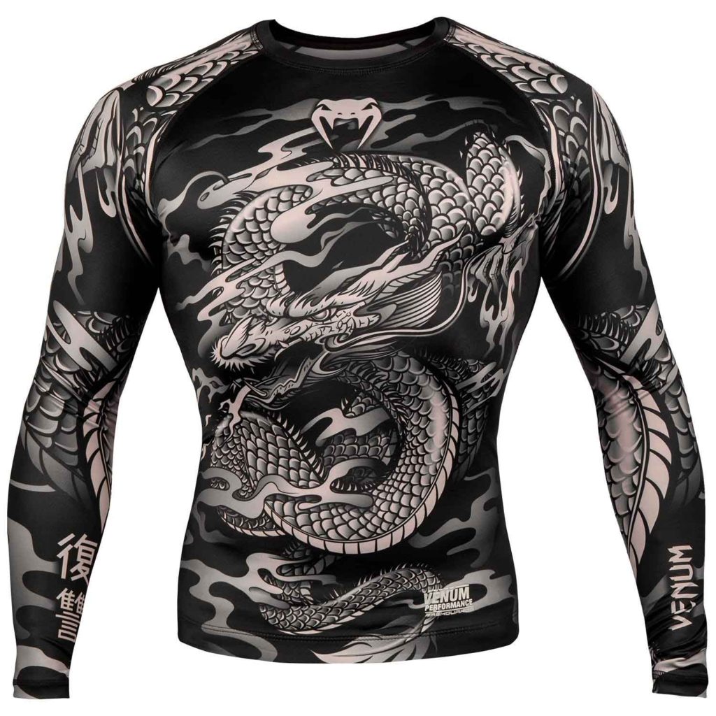 DRAGON'S FLIGHT RASHGUARD/ドラゴンズフライト ラッシュガード ロング(黒/サンド)