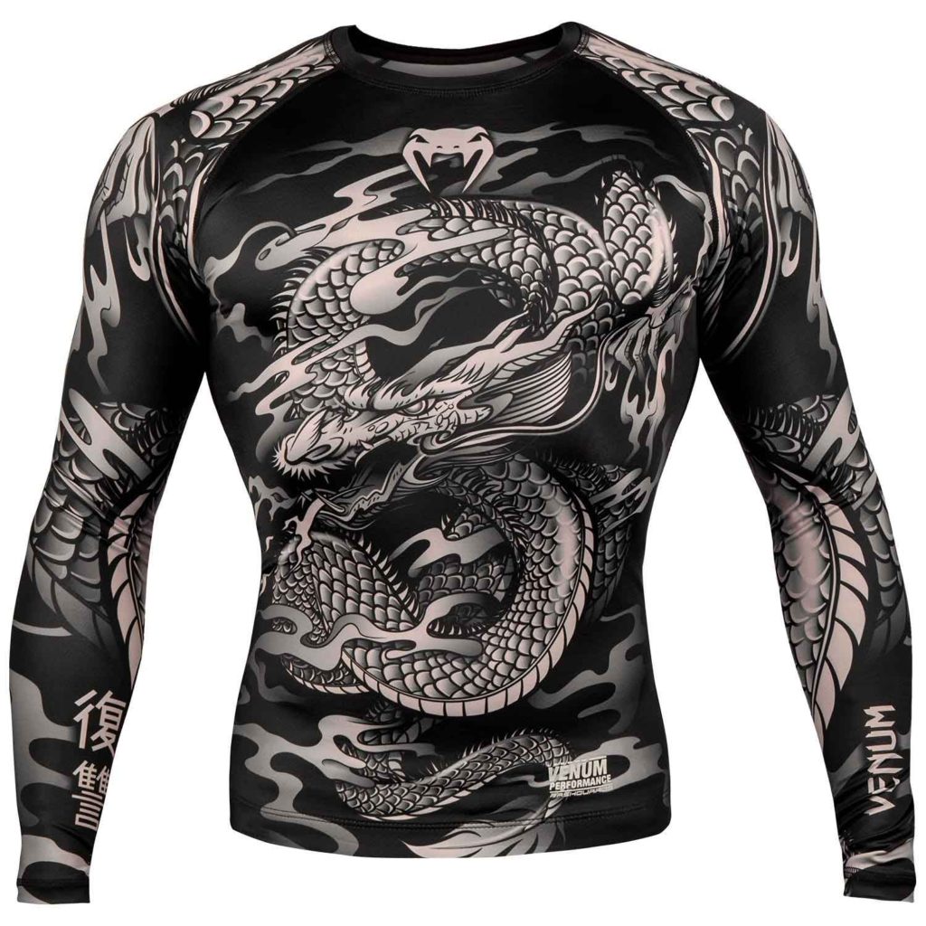 DRAGON'S FLIGHT RASHGUARD／ドラゴンズフライト ラッシュガード ロング（黒／サンド）