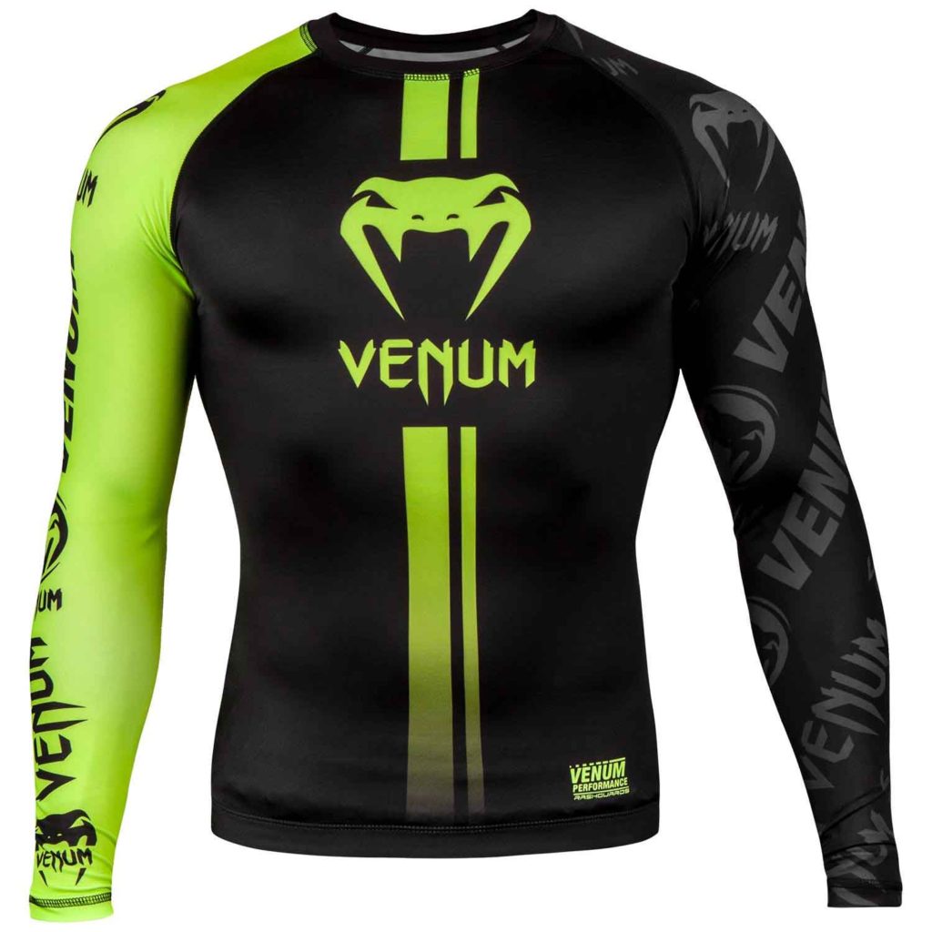 VENUM LOGOS RASHGUARD／ヴェナム・ロゴス ラッシュガード ロング（黒／ネオイエロー）