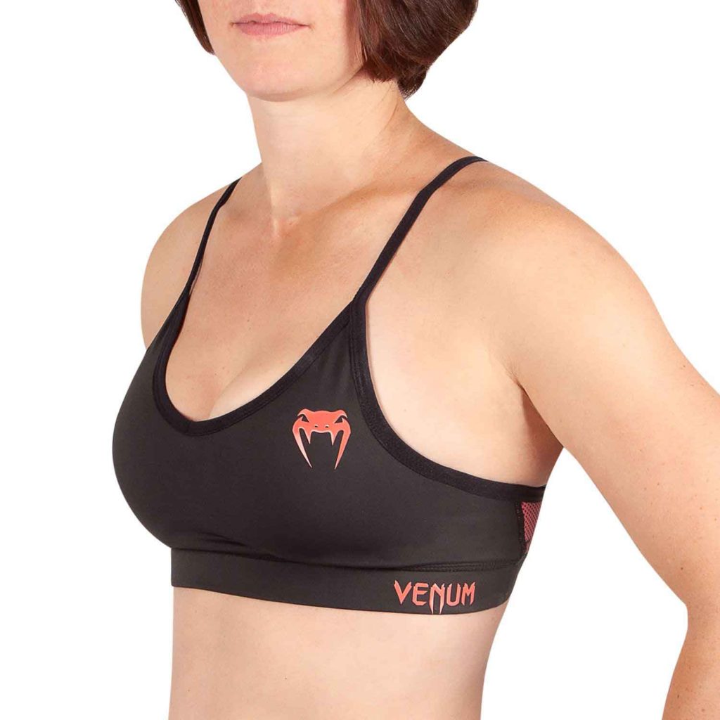 VENUM WOMEN／ヴェナム レディース TECMO SPORT BRA／テクモ スポーツブラ（黒／コーラルレッド）