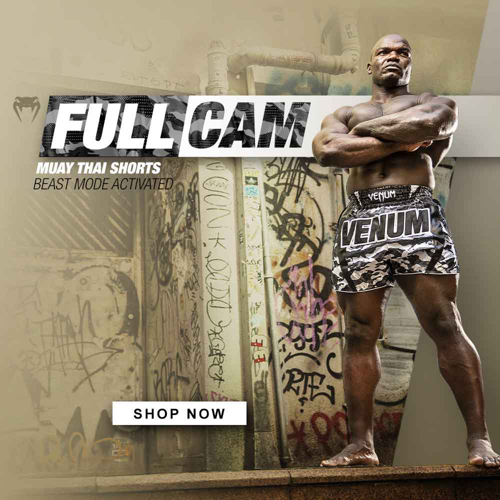 VENUM/ヴェナム FULL CAM MUAY THAI SHORTS／フルカム ムエタイショーツ banner/バナー