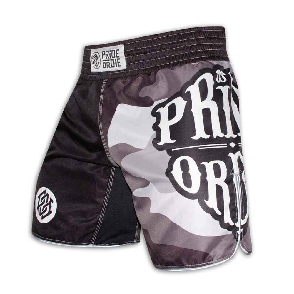 PRIDE OR DIE（PRiDEorDiE）／プライド オア ダイ RECKLESS Urban Camo Fight Shorts／レックレス（アーバンカモ）ファイトショーツ