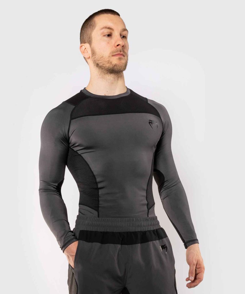 VENUM/ヴェナム G-FIT RASHGUARD LONG SLEEVES／G-フィット ラッシュガード ロングスリーブ（グレー／黒）