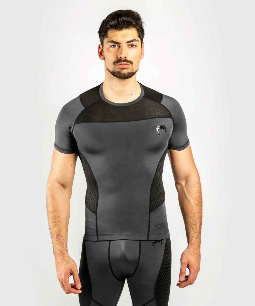 VENUM/ヴェナム G-FIT RASHGUARD SHORT SLEEVES/G-フィット ラッシュガード ショートスリーブ(グレー/黒)