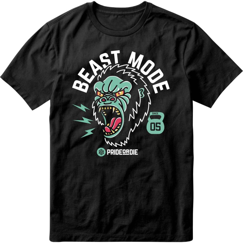 PRIDE OR DIE（PRiDEorDiE）／プライド オア ダイ BEAST MODE T-Shirt／ビーストモード Tシャツ（黒）