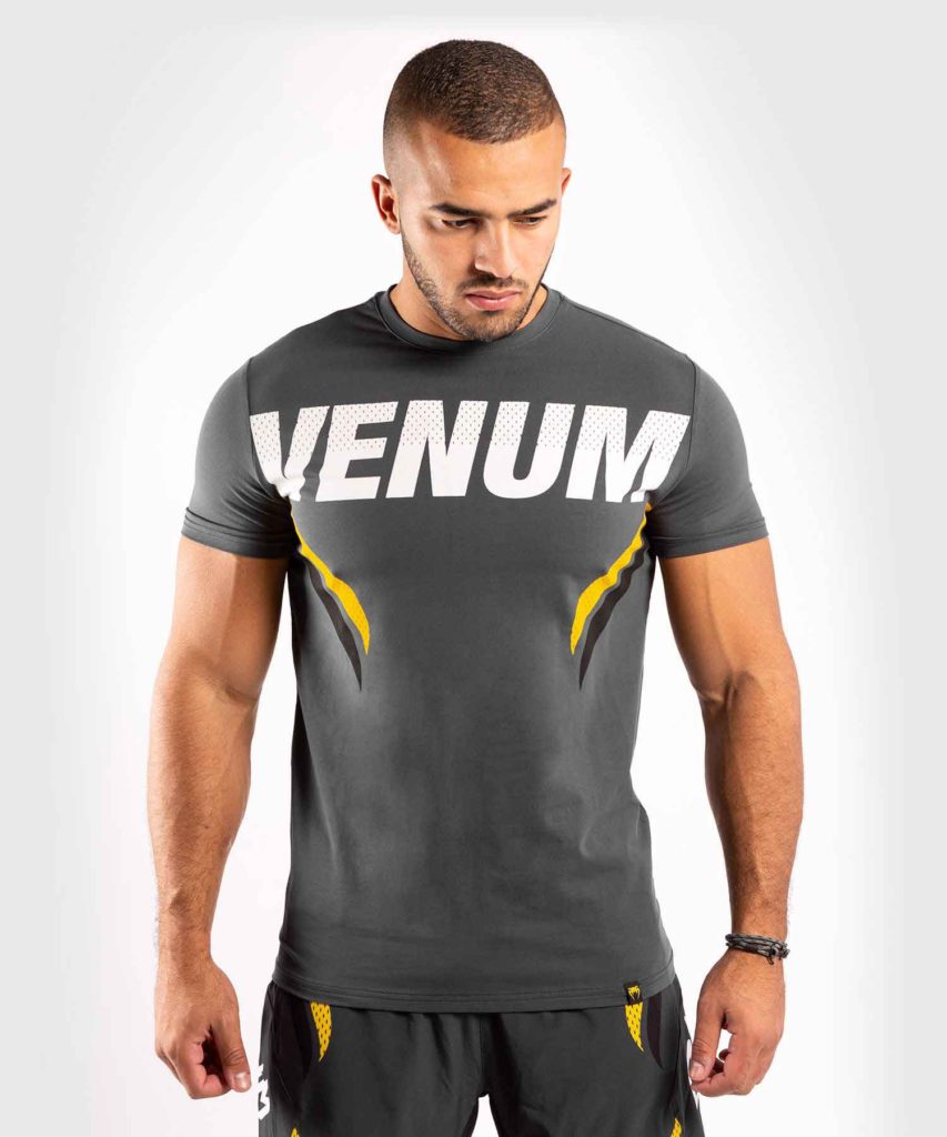 VENUM/ヴェナム VENUM×ONE FC IMPACT T-SHIRT／VENUM×ONE FC インパクトTシャツ（グレー／黒／イエロー）