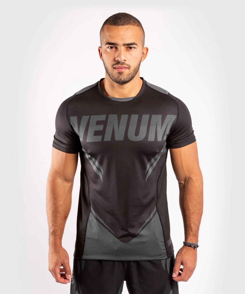 VENUM/ヴェナム VENUM×ONE FC IMPACT DRY TECH T-SHIRT／VENUM×ONE FC インパクト ドライテックTシャツ（黒／グレー）