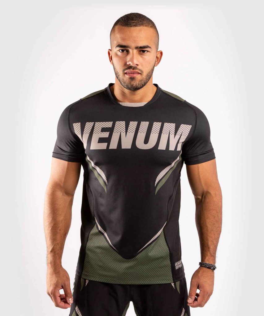 VENUM/ヴェナム VENUM×ONE FC IMPACT DRY TECH T-SHIRT／VENUM×ONE FC インパクト ドライテックTシャツ（黒／カーキ）