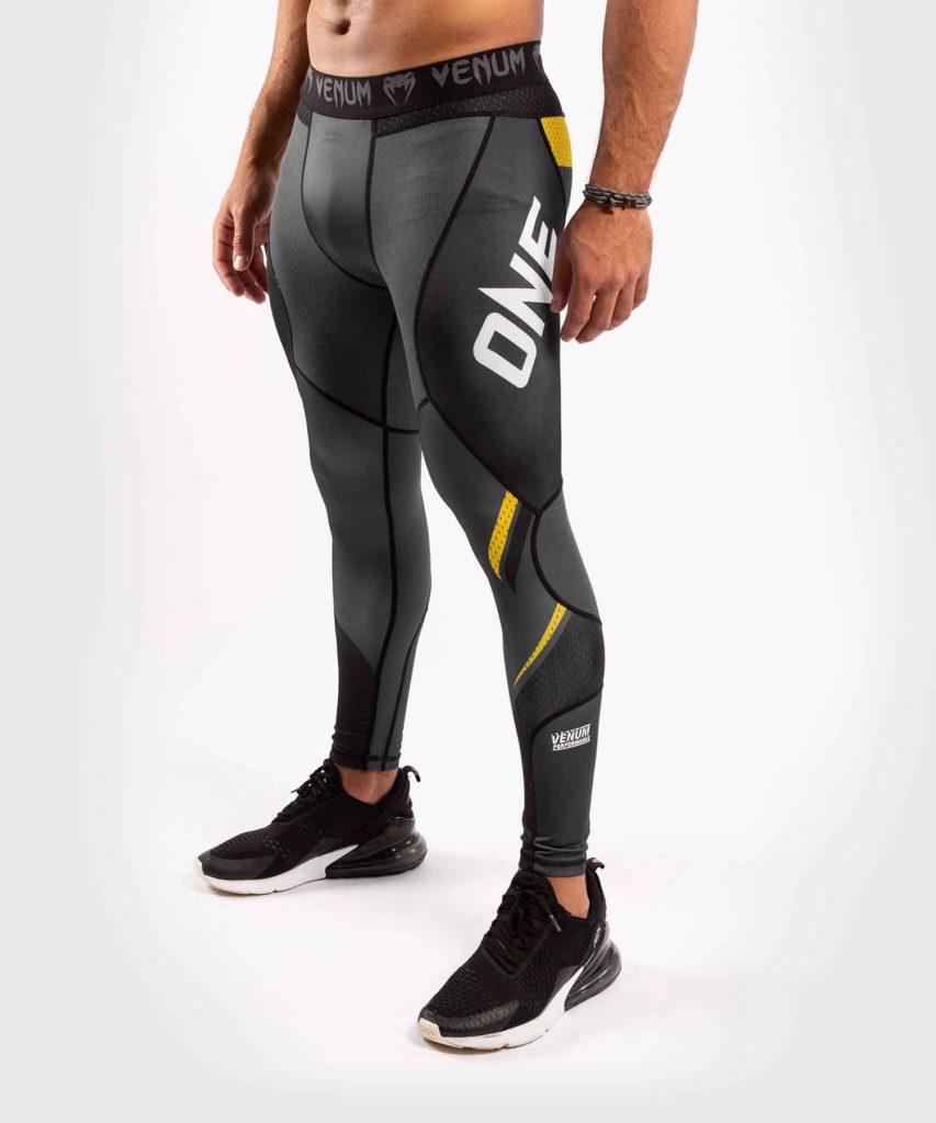 VENUM/ヴェナム VENUM×ONE FC IMPACT COMPRESSSION TIGHTS／VENUM×ONE FC インパクト コンプレッション タイツ（グレー／黒／イエロー）