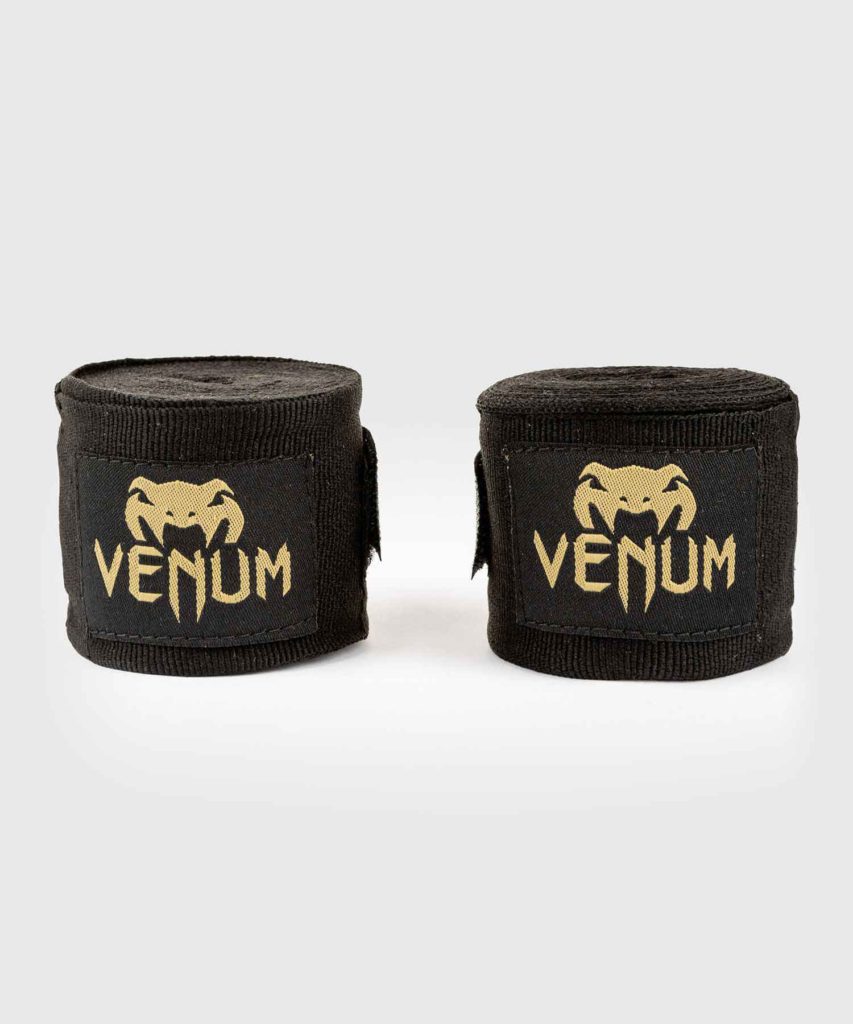 VENUM/ヴェナム KONTACT BOXING HANDWRAPS／コンタクト ボクシング ハンドラップ（バンテージ） 2.5m（黒／ゴールド）