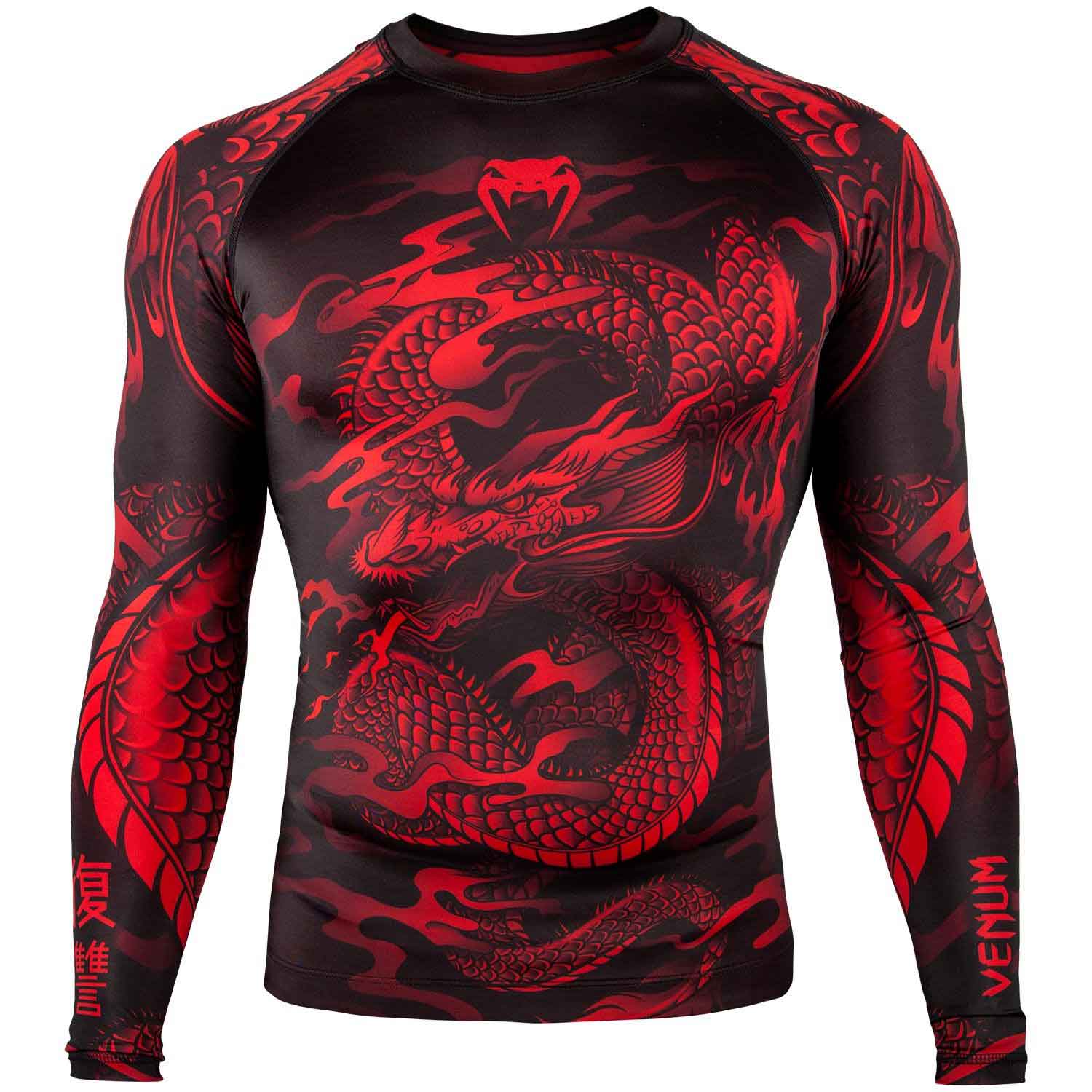 DRAGON'S FLIGHT RASHGUARD／ドラゴンズフライト（黒／レッド）ロング