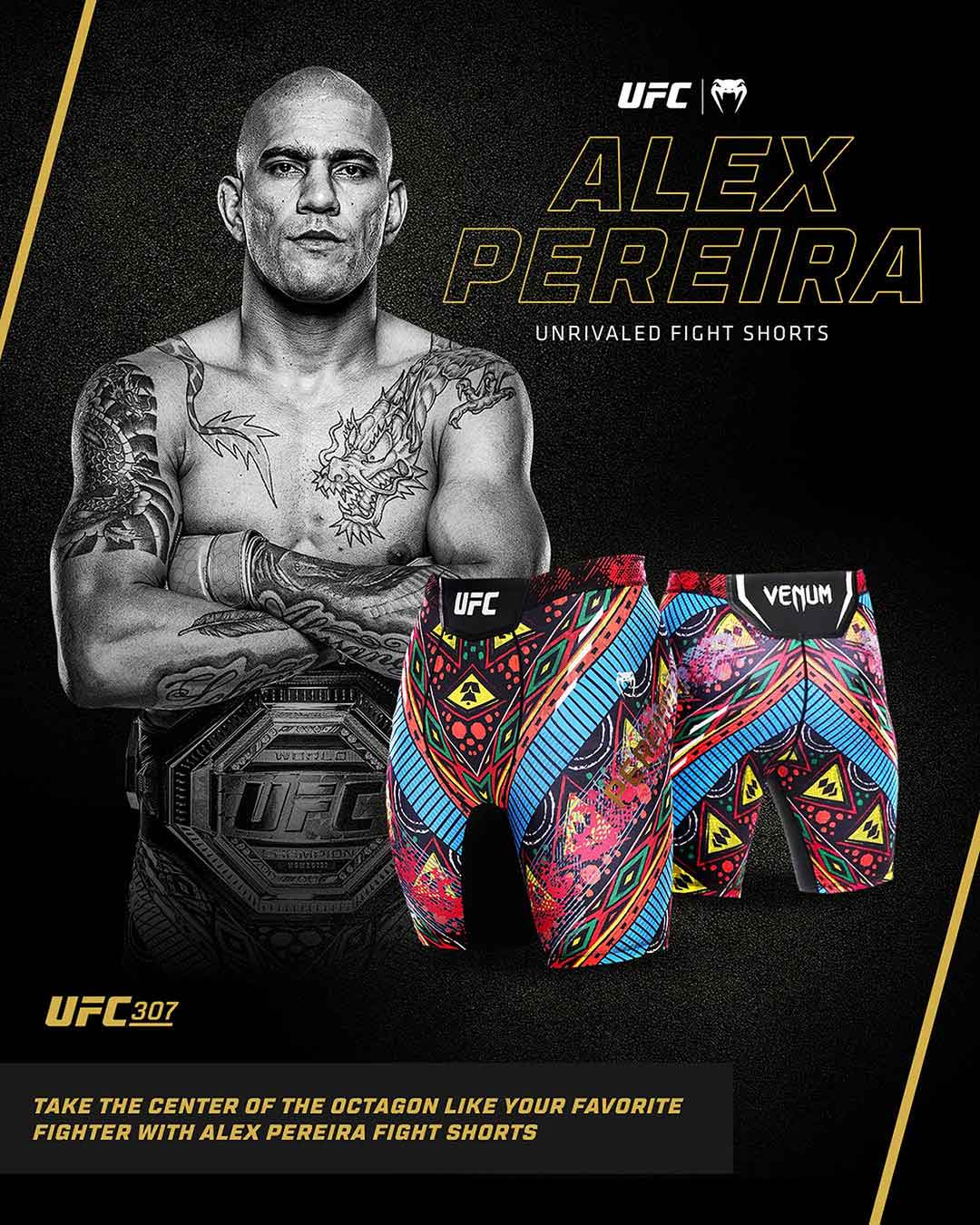 Men's UFC Unrivaled by Venum Red Alex Pereira Vale Tudo Short／限定版メンズ UFCアンライバルド by ヴェナム レッド アレックス・ペレイラ バーリトゥードショーツ