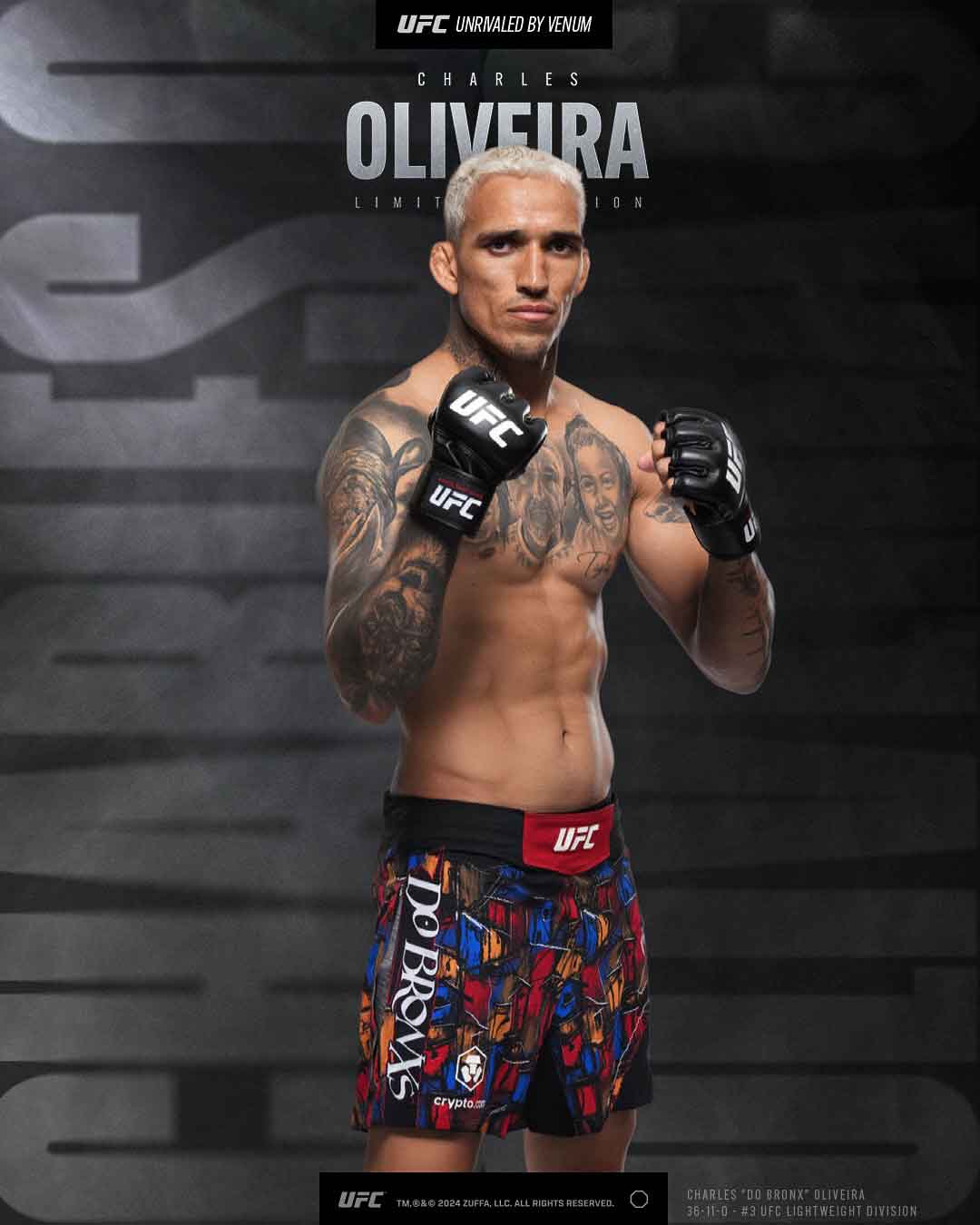 UFC Unrivaled by Venum Charles Oliveira Fight Short／限定版UFC アンライバルド by ヴェナム チャールズ・オリベイラ UFC 309着用 ファイトショーツ