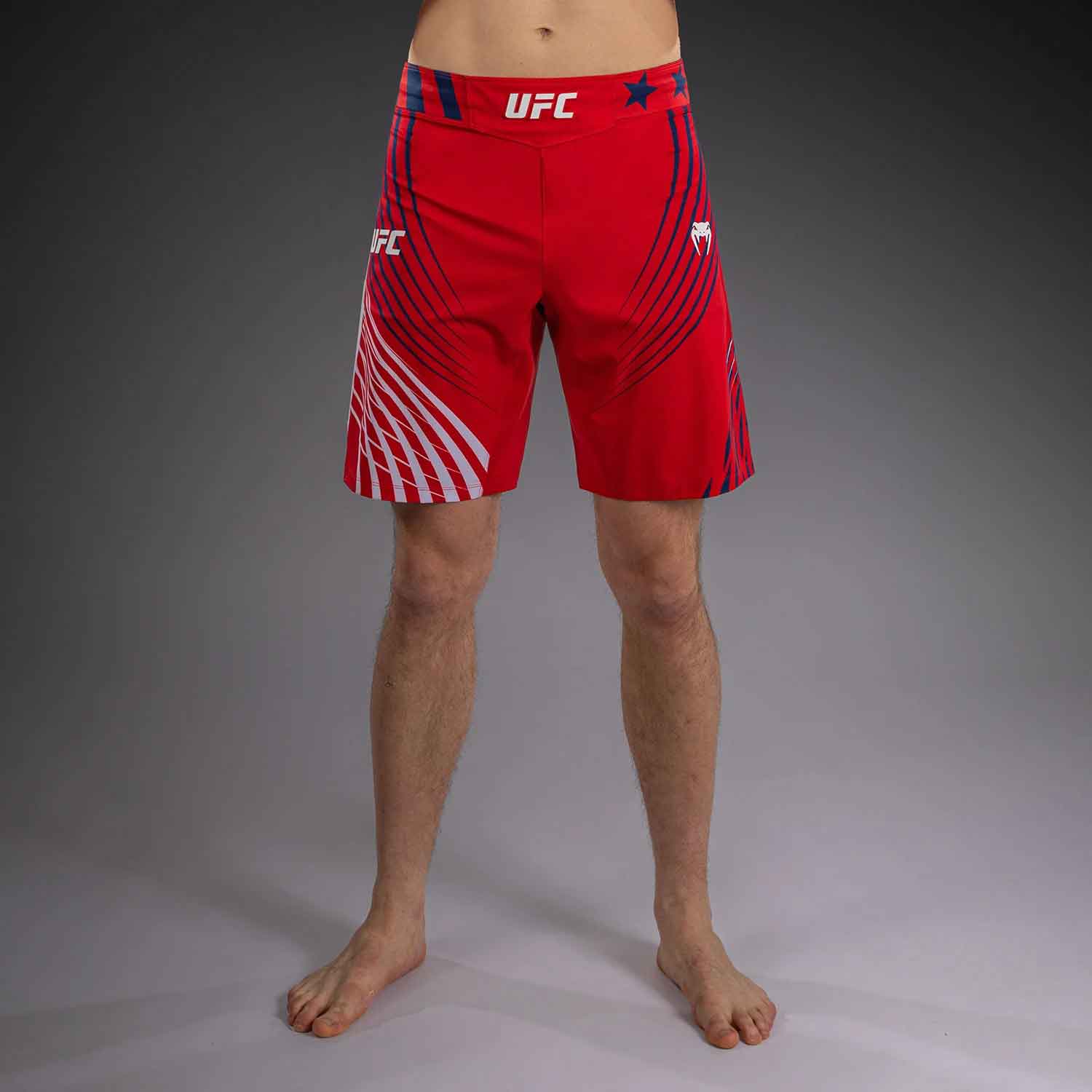 Official UFC Freedom 250 by Venum Authentic Fight Night Men's Red Long Fit Short／オフィシャル UFC フリーダム 250 by ヴェナム オーセンティック ファイトナイト メンズ ロングフィット ファイトショーツ（レッド）