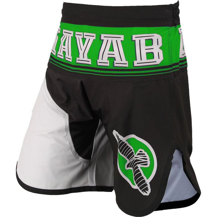 Hayabusa Fightwear／ハヤブサ・ファイトウェア　FLEX FACTOR FIGHT SHORTS／フレックス ファクター ファイトショーツ（黒／グリーン）