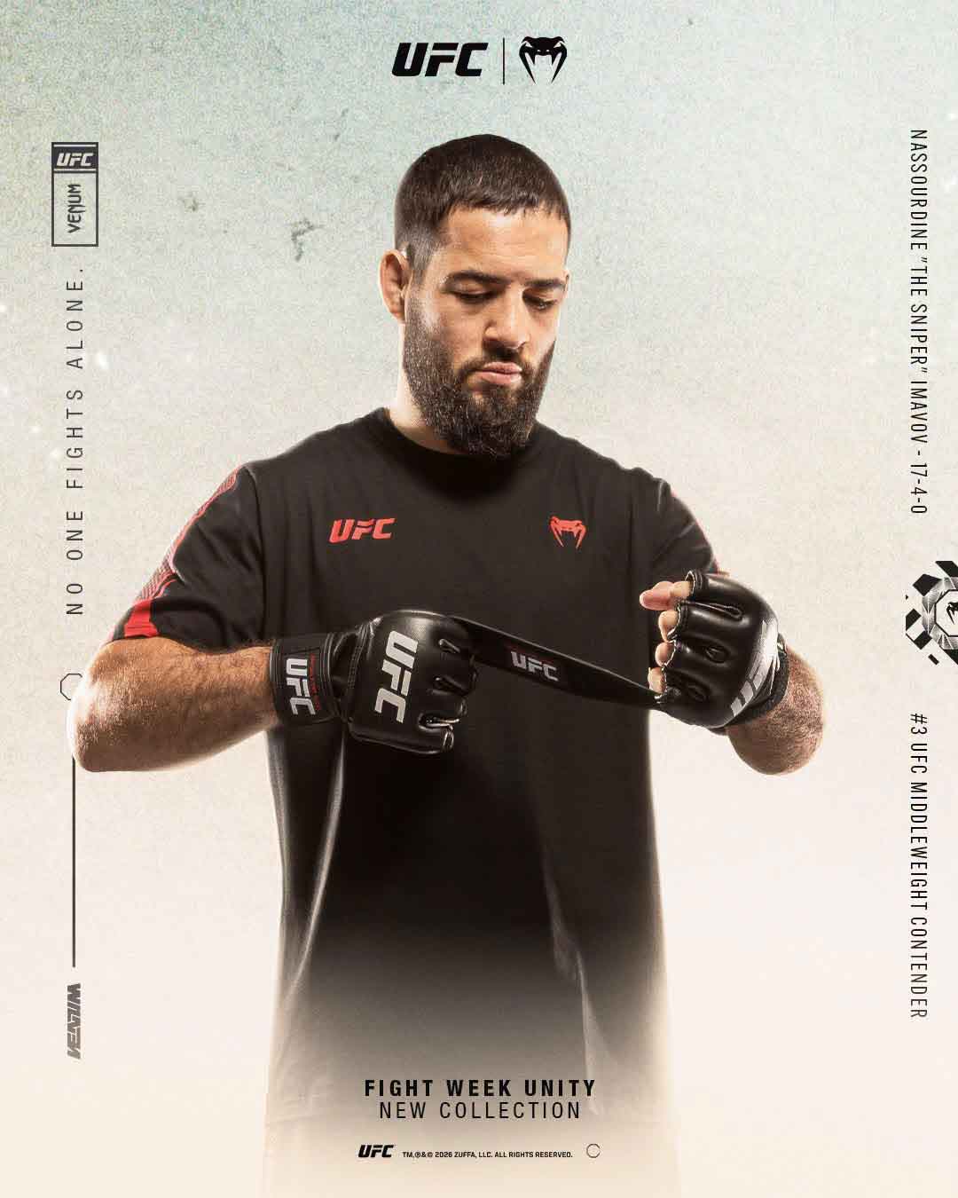UFC Unity by Venum Authentic Fight Week Venum Men's Short Sleeve T-Shirt／UFC ユニティ by ヴェナム オーセンティック ファイトウィーク メンズ ショートスリーブTシャツ（黒）