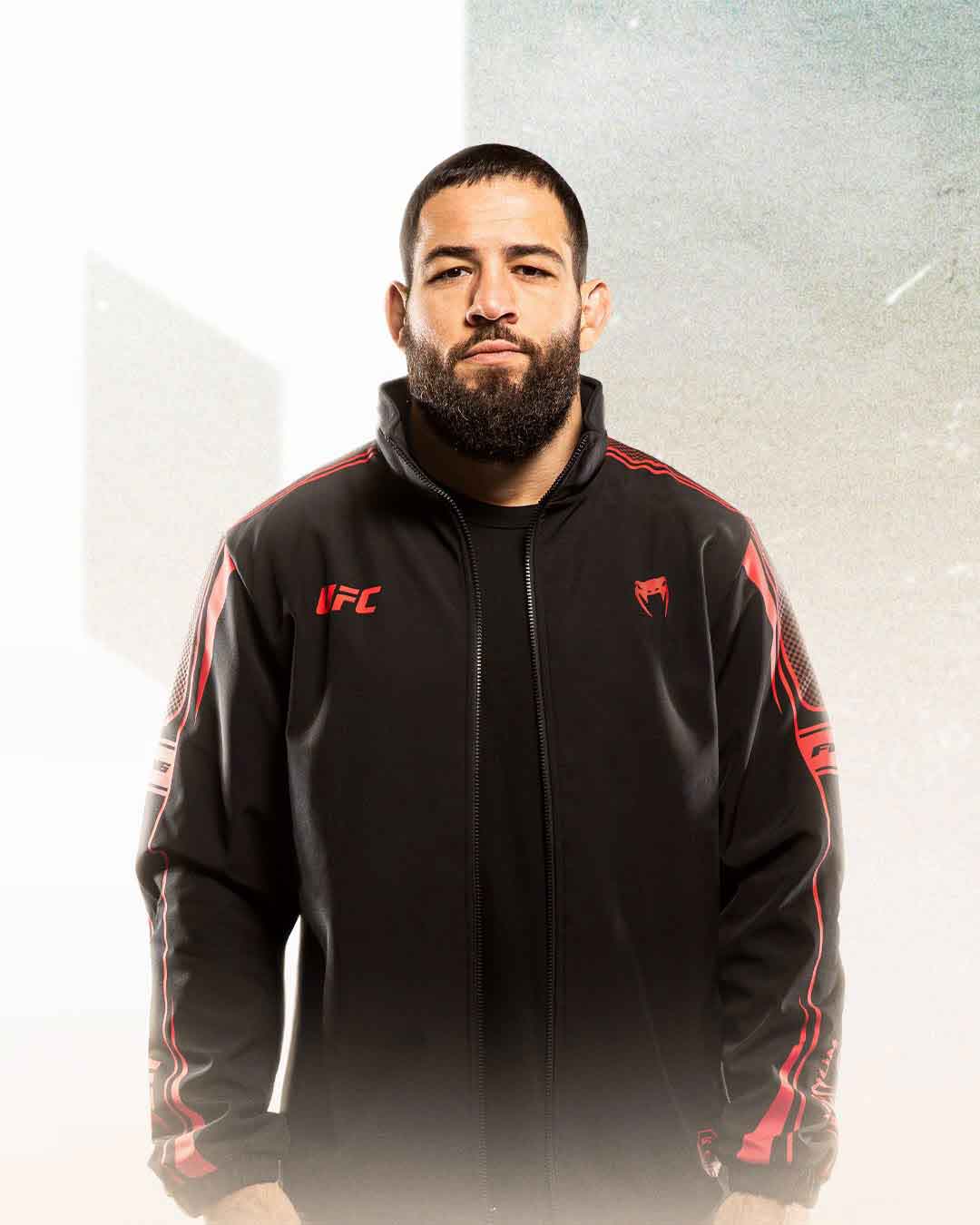 UFC Unity by Venum Authentic Fight Week Venum Men's Zip Hoodie／UFC ユニティ by ヴェナム オーセンティック ファイトウィーク メンズ ジップ フーディー（トラックジャケット）黒／レッド