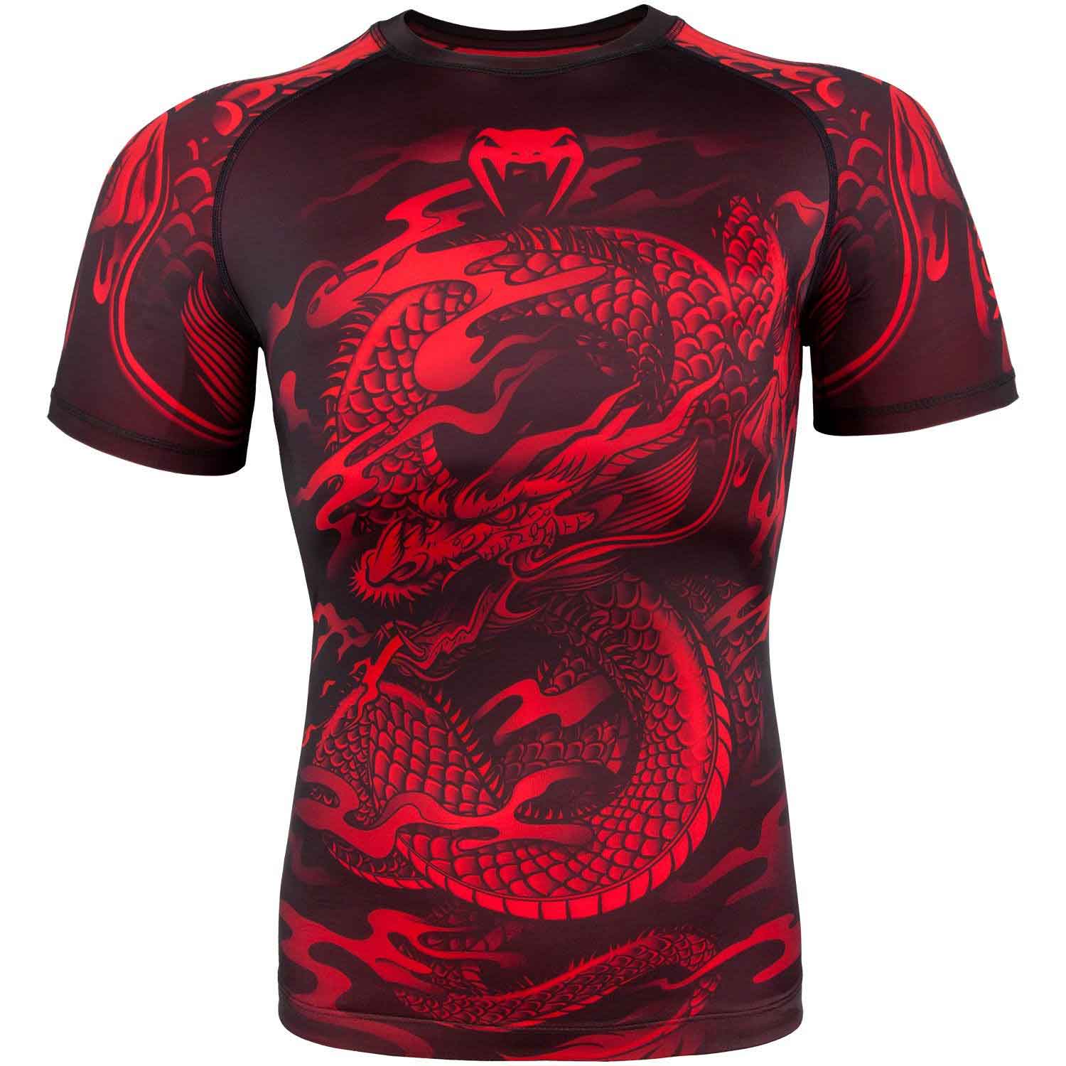 VENUM／ヴェナム　ラッシュガード　　DRAGON'S FLIGHT RASHGUARD／ドラゴンズフライト ラッシュガード（黒／レッド）ショート