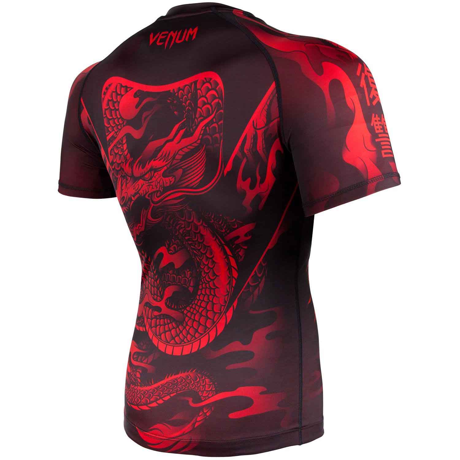 VENUM／ヴェナム　ラッシュガード　　DRAGON'S FLIGHT RASHGUARD／ドラゴンズフライト ラッシュガード（黒／レッド）ショート