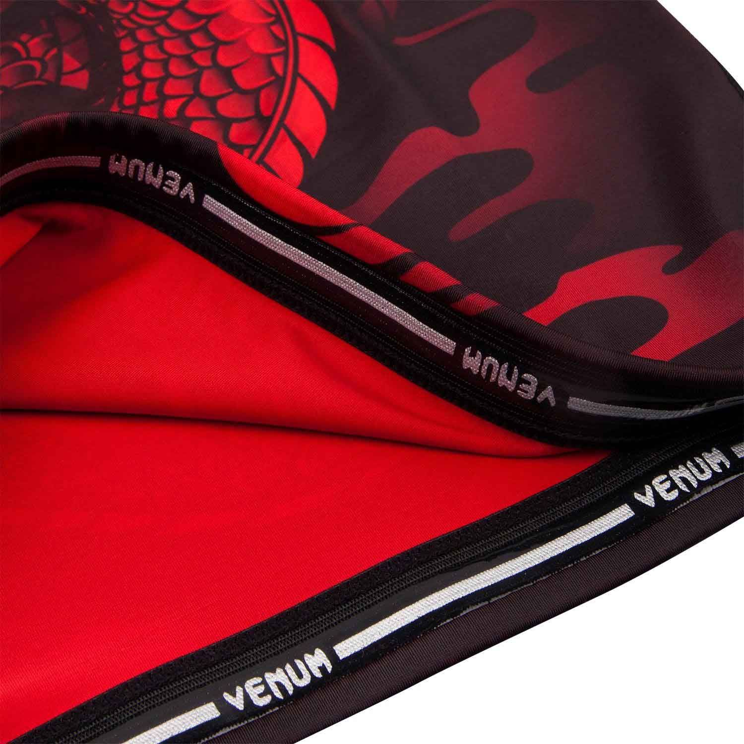 VENUM／ヴェナム　ラッシュガード　　DRAGON'S FLIGHT RASHGUARD／ドラゴンズフライト ラッシュガード（黒／レッド）ショート