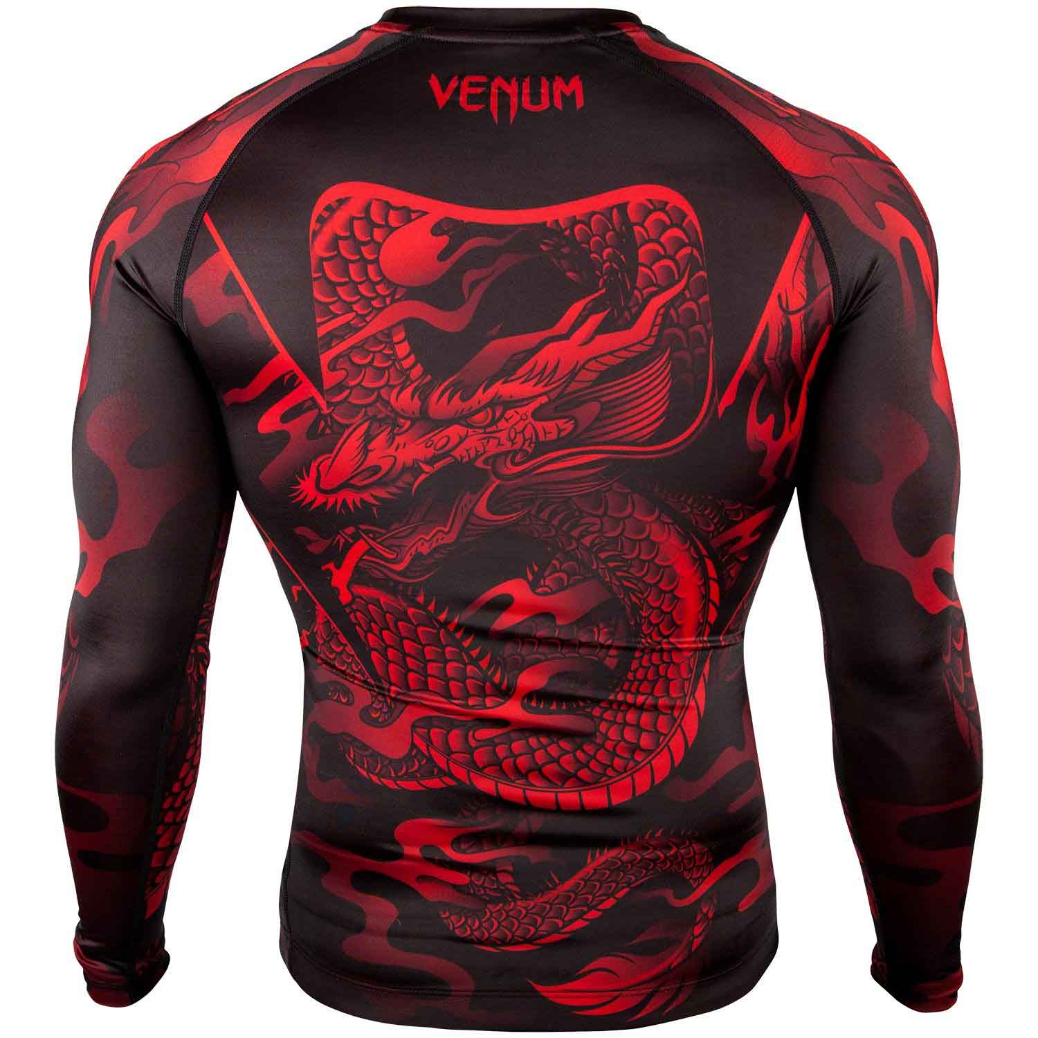 VENUM／ヴェナム　ラッシュガード　　DRAGON'S FLIGHT RASHGUARD／ドラゴンズフライト（黒／レッド）ロング