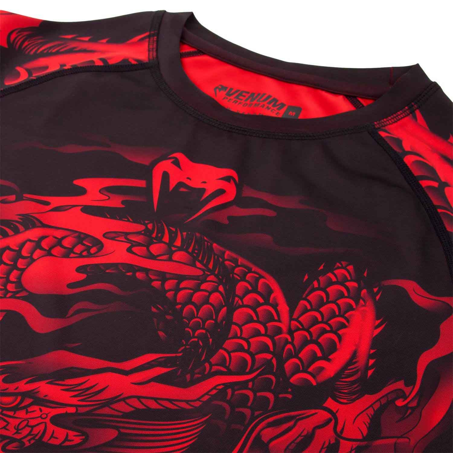 VENUM／ヴェナム　ラッシュガード　　DRAGON'S FLIGHT RASHGUARD／ドラゴンズフライト（黒／レッド）ロング