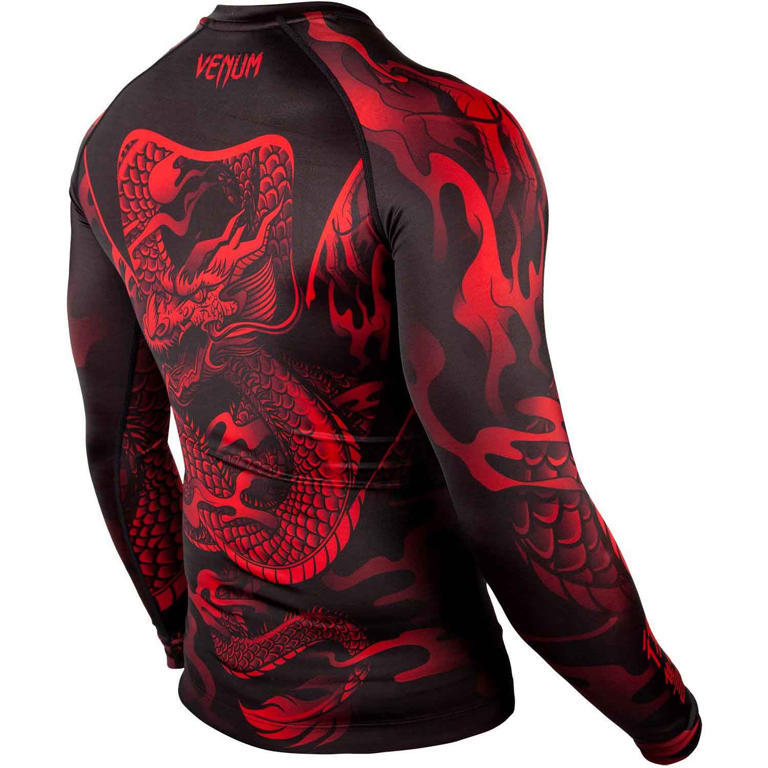 VENUM／ヴェナム　ラッシュガード　　DRAGON'S FLIGHT RASHGUARD／ドラゴンズフライト（黒／レッド）ロング